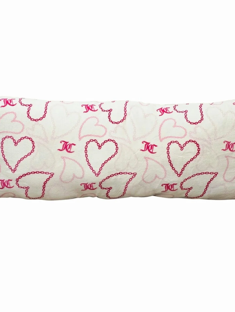 Juicy Couture Home Decorative Chain Heart Print Plush Body Pillow
